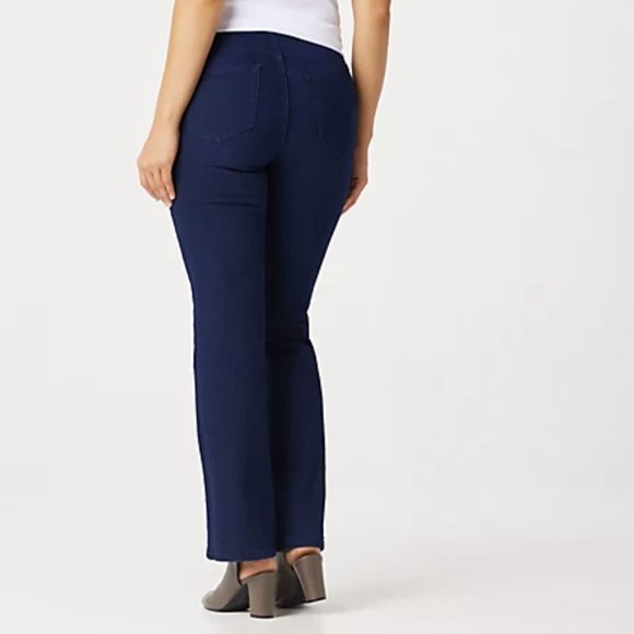 Denim & Co Pull-On 5-Pocket Lightly Boot-Cut Jeans - Picture 2 of 2